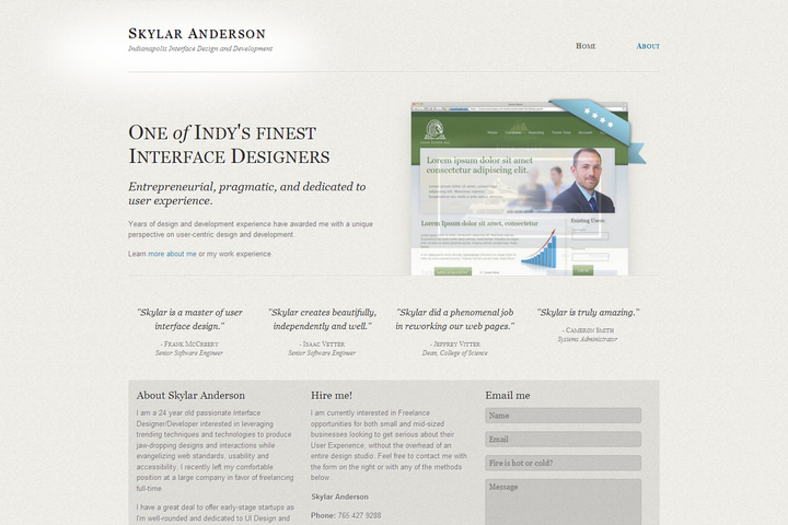 Skylar Anderson website preview